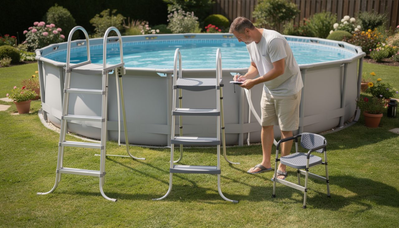 découvrez nos conseils pratiques pour choisir l'échelle hors sol idéale, sécurisée et adaptée à la taille de votre piscine.
